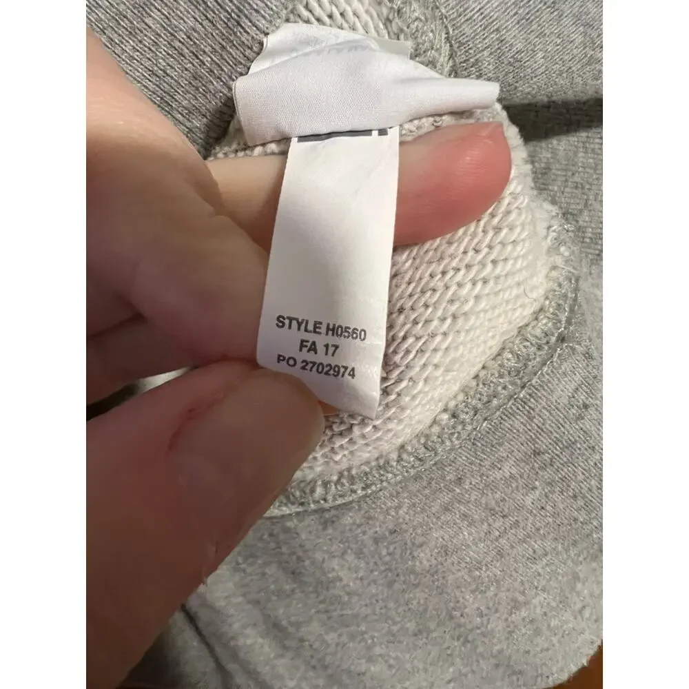 J. Crew Women's Asymmetrical Ruffle Crewneck Sweatshirt in Light Grey Size XL - Picture 9 of 10